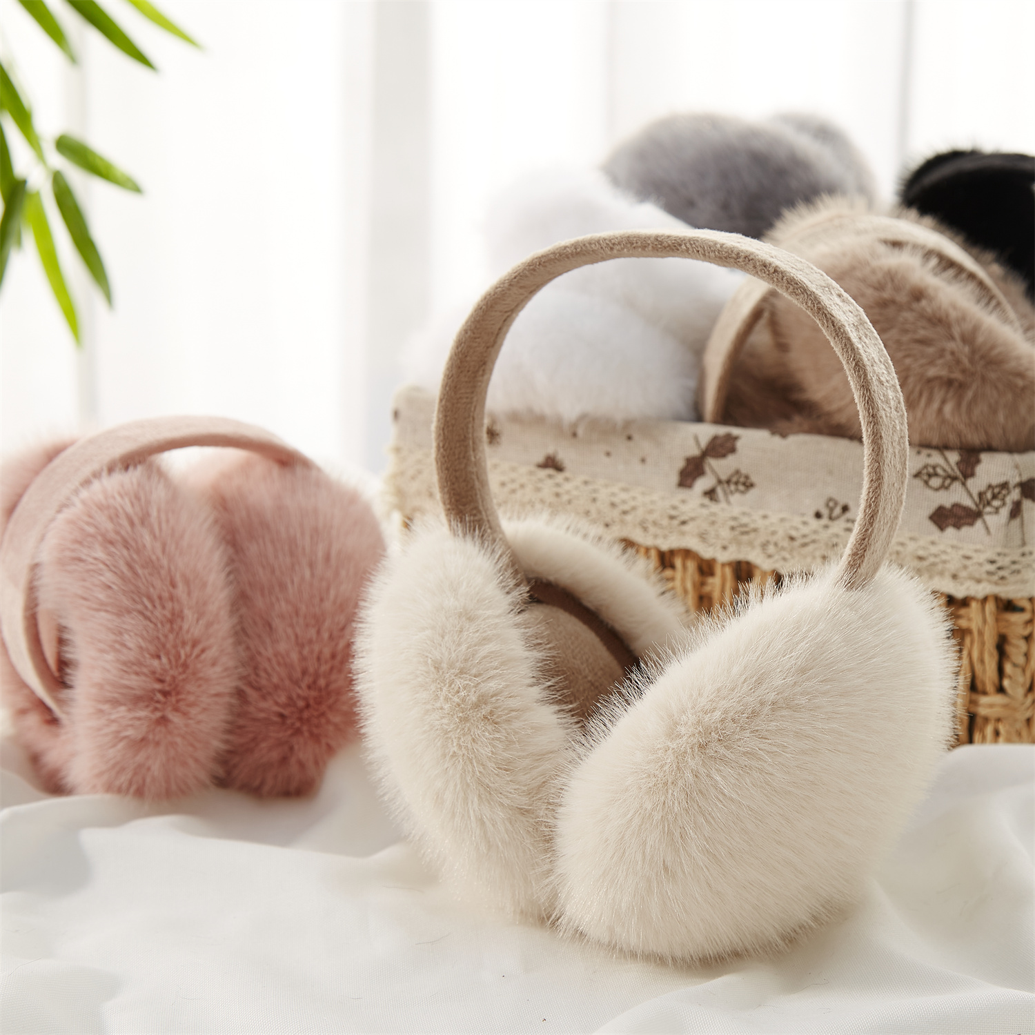 Earmuffs Foldable - Innovative Beige Earmuffs Foldable Imitation Rabbit