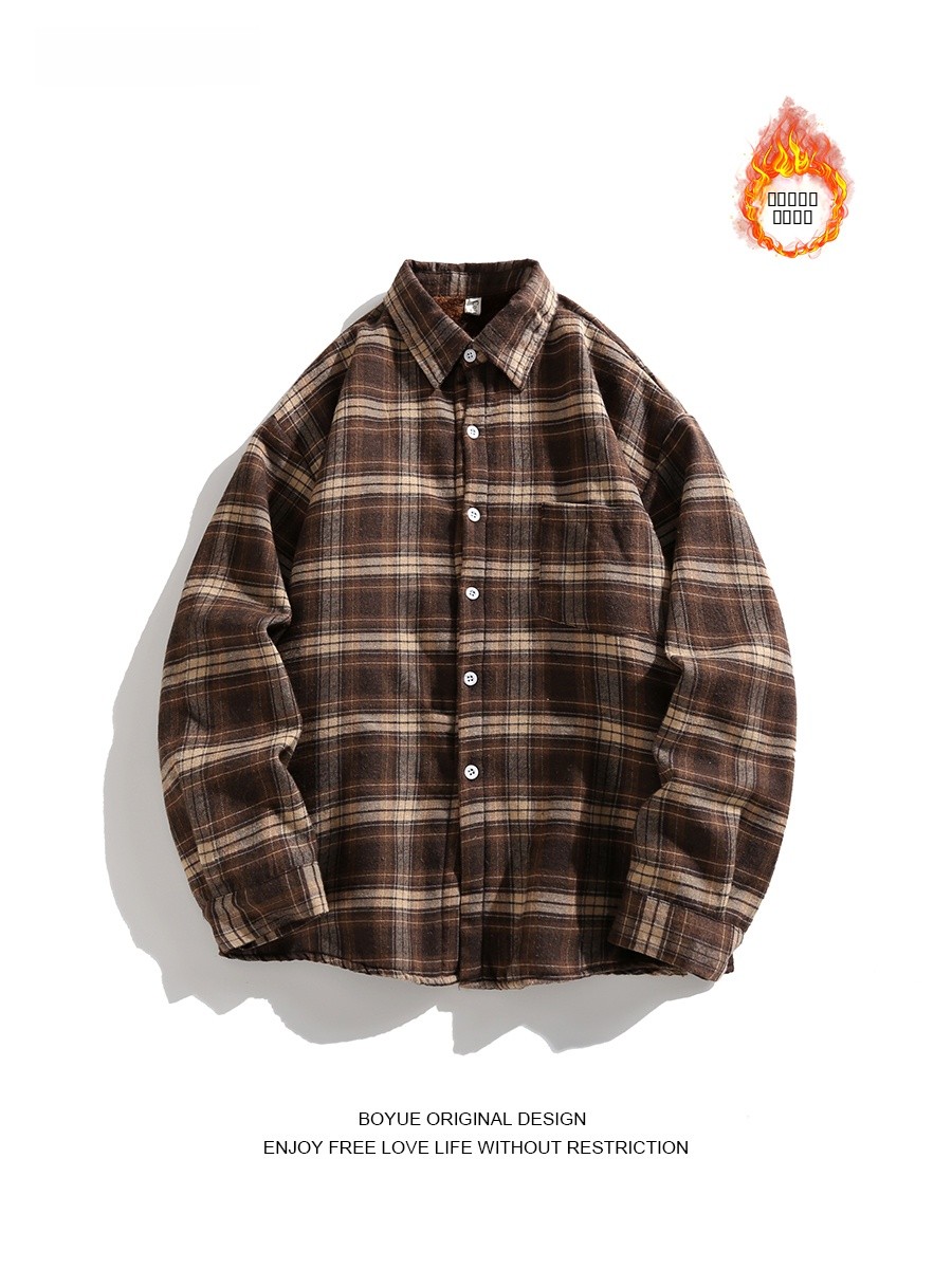 Boyue Men's Plaid Flannel Shir - Flannel Shirt Lined ulasan dan harga