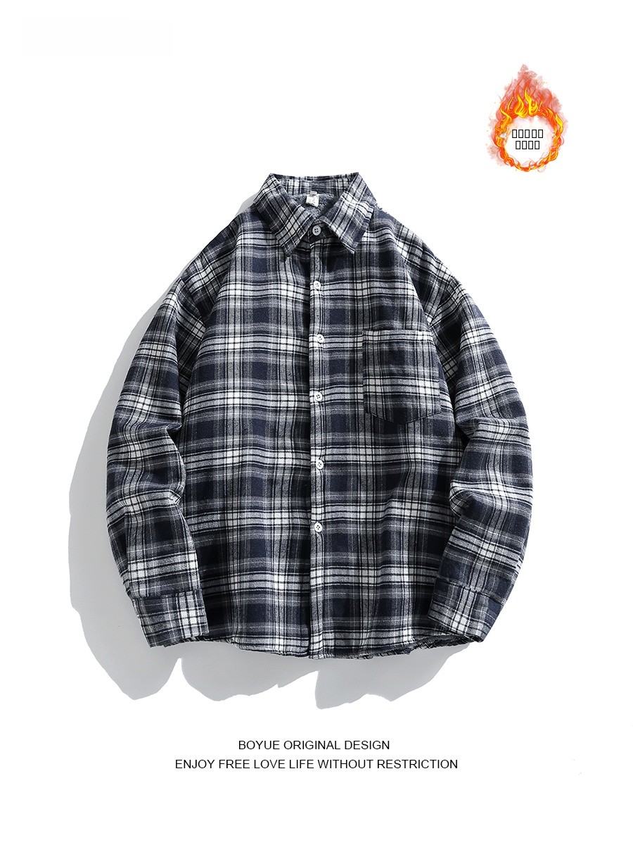 Boyue Men's Plaid Flannel Shir - Flannel Shirt Lined ulasan dan harga