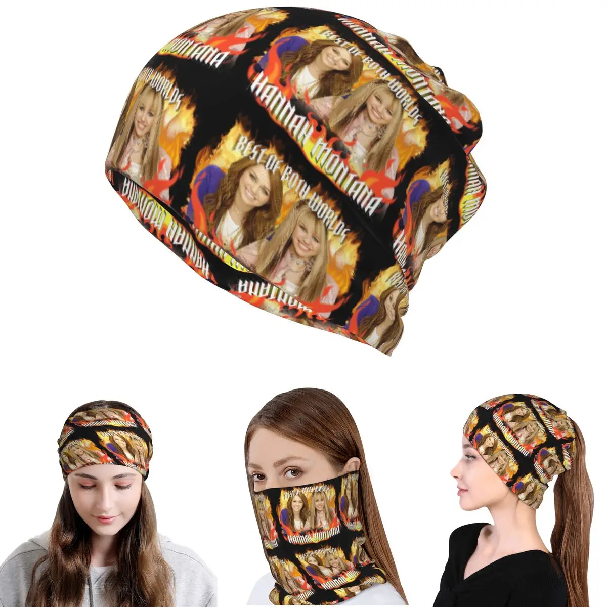 Hannah Montana Collage Bandana - Knit Beanie Hat Warm ulasan dan harga
