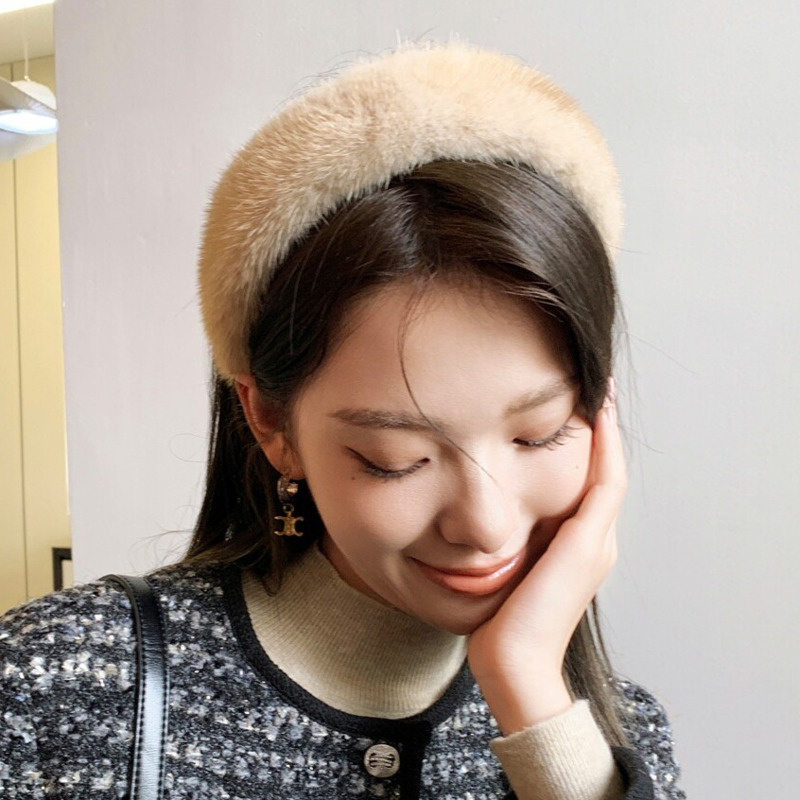 Real Mink Fur Headband Natural - Winter Headband Fleece ulasan dan harga