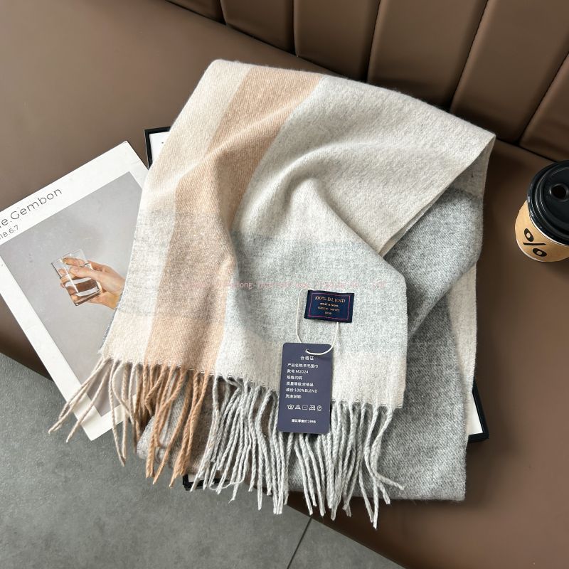 Autumn and winter classic chec - Wool Scarf Men ulasan dan harga