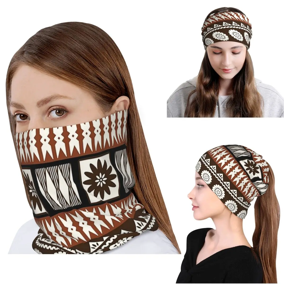 Fijian Masi - Tapa Bandana Nec - Knit Beanie Hat Warm ulasan dan harga