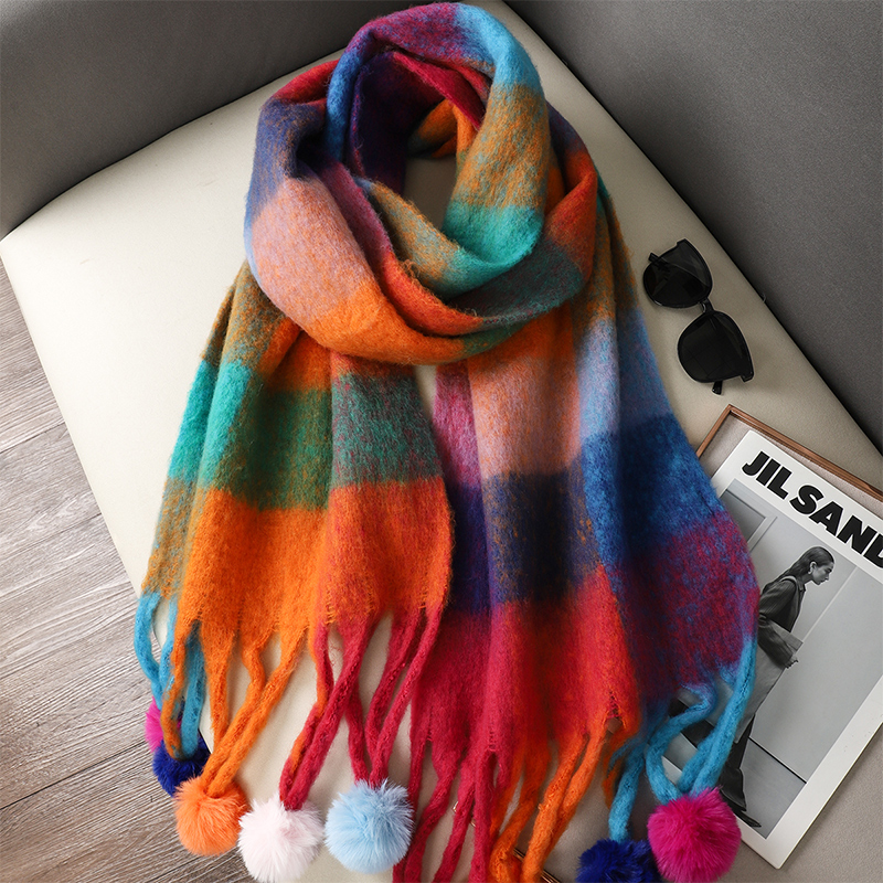 Luxury Plaid Scarf Winter Warm - Cashmere Pashmina Wrap ulasan dan harga