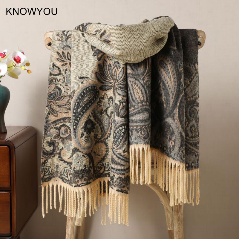 Reversible Jacquard Warm Cashm - Cashmere Pashmina Wrap ulasan dan harga